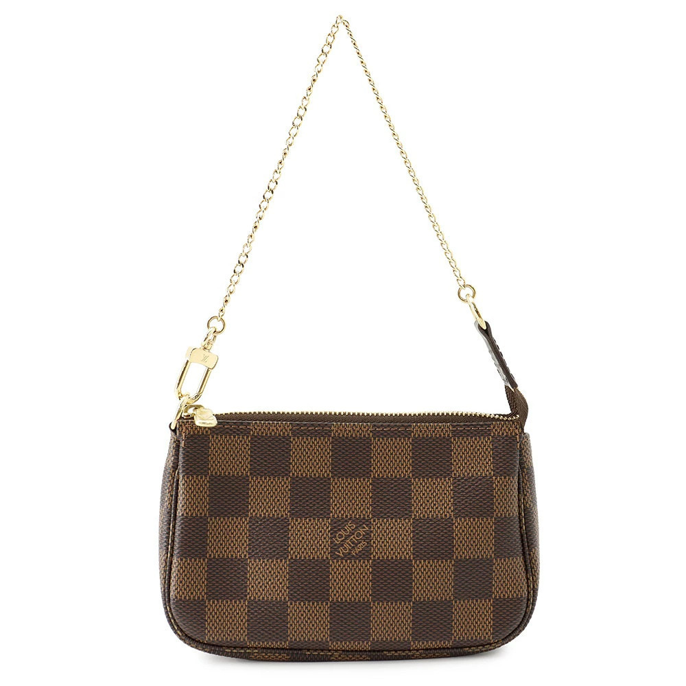 Louis Vuitton Damier Ebene Brown Pochette Accessoires Accessory Pouch Clutch Bag